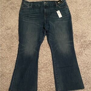 Express Denim Cropped Flare High Rise Jeans